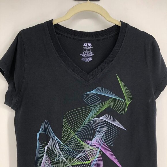 Athletic Works Black Abstract Graphic Short Sleeve Scoop Neck T-shirt size S - Picture 5 of 12